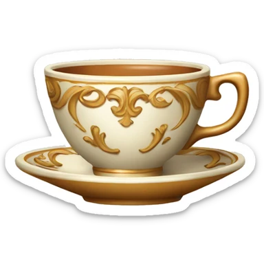 vintage fancy Coffee cup sticker
