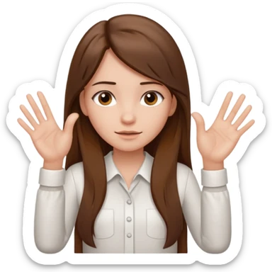 Girl with two hands in front no flowers and make them at different levels sticker