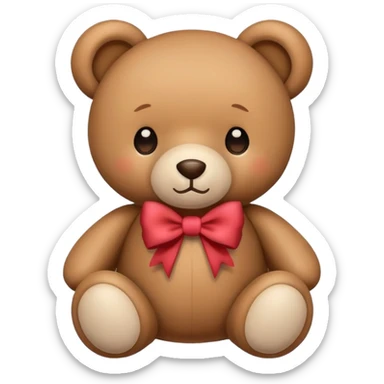 Cute teddy bear with bow sticker