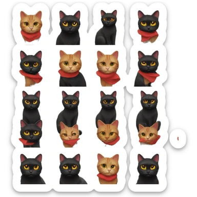 Red and black cats sticker