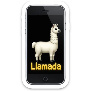 iphone  con fondo negro que diga "llamada" sticker