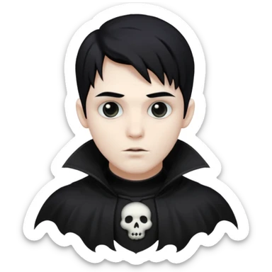 Gothic style ghost male, black sticker
