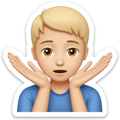 hugging face with hands outstretched, showing surprise and sadness sticker