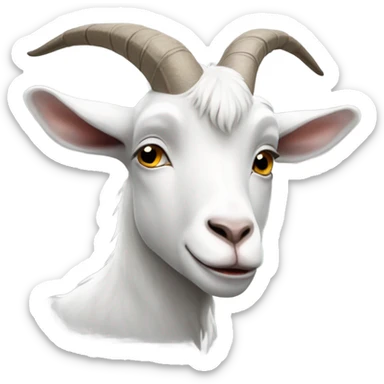 sad depressed white goat looking down sticker