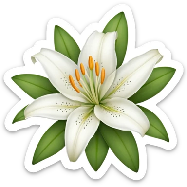 a white Lilly flower as a emoji sticker