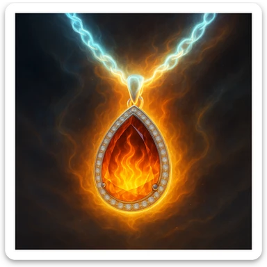 Make the necklace floating and ethereal, with a glowing aura sticker