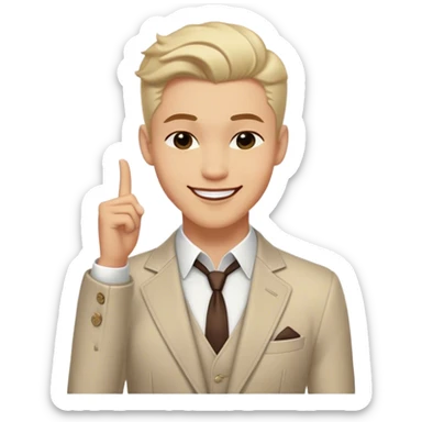 A confident man with a charming smile, a stylish outfit, and a playful or flirty demeanor. He stands with a relaxed posture, winking at someone, exuding an air of charm and charisma. His appearance is well-groomed, and he gives off a confident yet mischievous vibe sticker