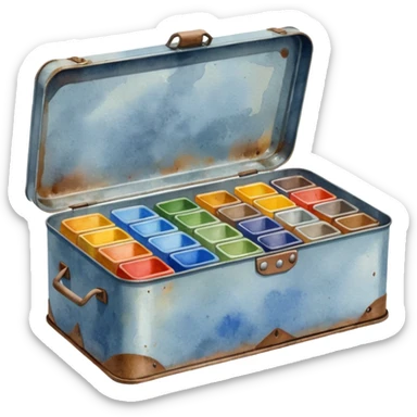 Watercolor Tin (metal half-pan box / field tin) sticker