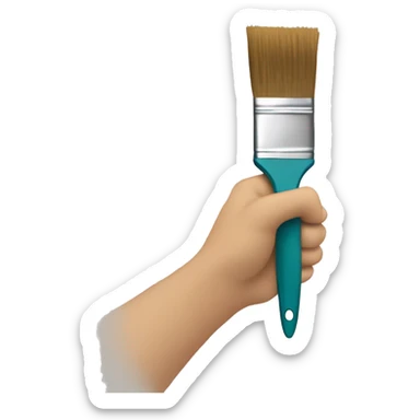 hand holding paintbrush  sticker