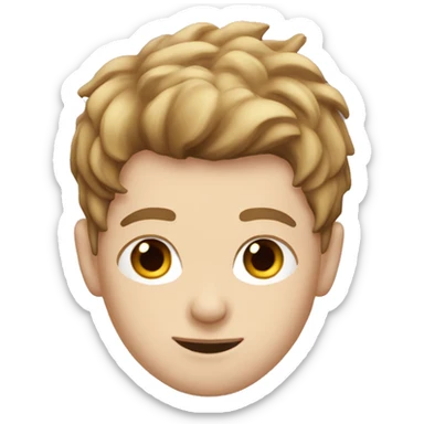 hapoy boy with bron hair and white skin  sticker