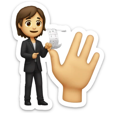 gesto que hace eladio carrion con las manos formando la letra H sticker