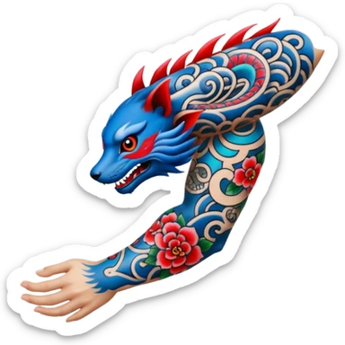 Japanese arm tattoo emoji sticker