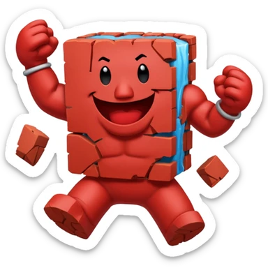 Kool Aid Man smashing through a brick wall sticker