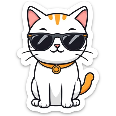 Cat with sunglasses sticker
