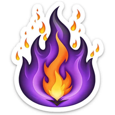 A purple fire emojis sticker