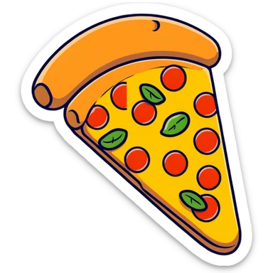 Italy pizza with mozzarella and basil sticker