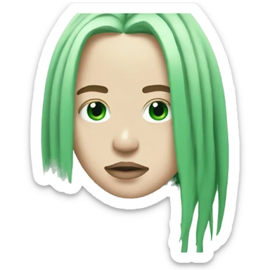 Billie Eilish green roots sticker
