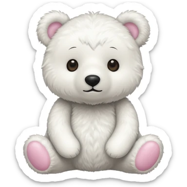 white bear doll sticker
