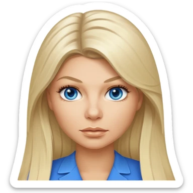 Fergie with blue eyes, long light blonde hair sticker