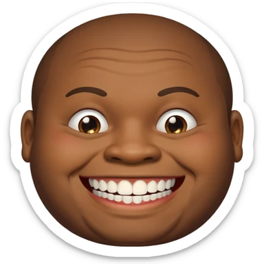 Fat black man missing half of front tooth sticker