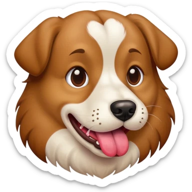 realistic dog showing tongue sticker
