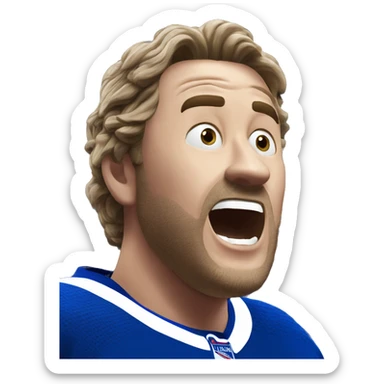 New York rangers fan man yelling sticker