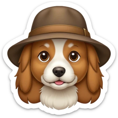 Dog in a flat brim hat sticker