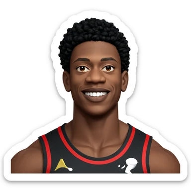 smiling dark-skinned boy in sportswear sticker