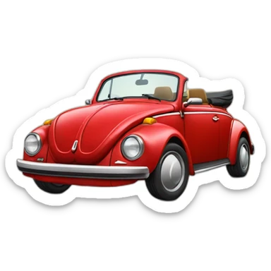 red-vw-bug-convertible sticker