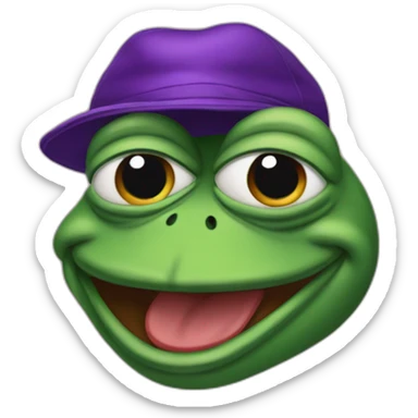 Pepe the frog with purple heart sticker
