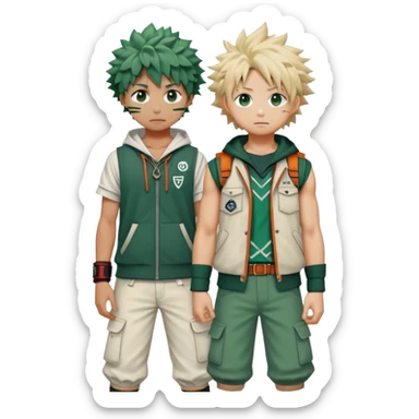 Bakugo and Deku from My Hero Academia together sticker