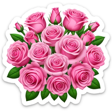 Huge pink flower bouquet with different flowers and pink tones and roses sticker