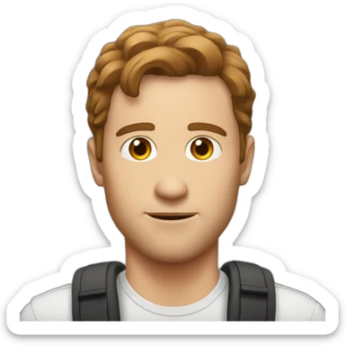 Podcast with a white man with brown hair sticker