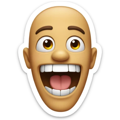 Person flipping out with big smile and twitching eye sticker