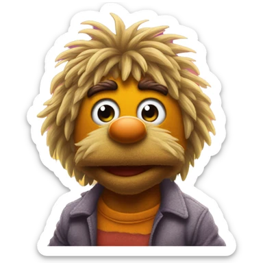 Attractive Detailed image of  fraggle rocks hot muscle trainer sunset colored sticker