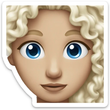 white giel with curly hair and blue eyes  sticker