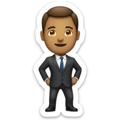 man in suit stretches forward his body straight sticker