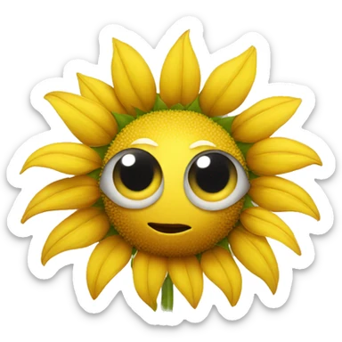 Sunflower with eyes and lips  sticker
