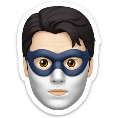 Make emoji of man attractive who wear fully  mask  and sigma mal sticker