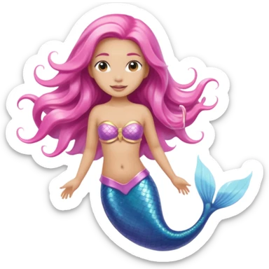 Mermaid wearing a light pink snorkel sticker