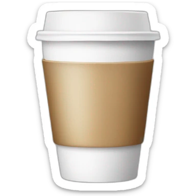 Coffee white cup take away sticker