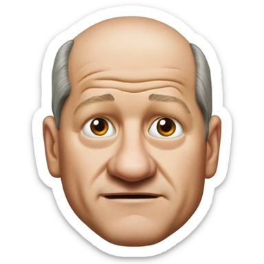 photorealistic Olaf Scholz shrugs sticker