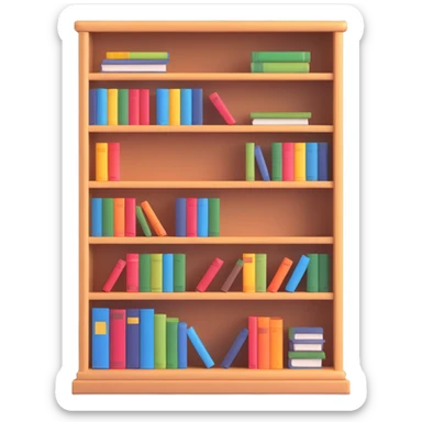 bookshelf with organized books sticker