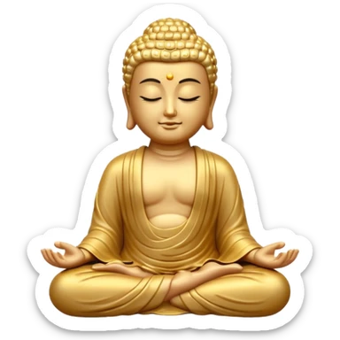 Buddha emoji in meditation sticker