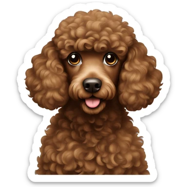 brown poodle sticker