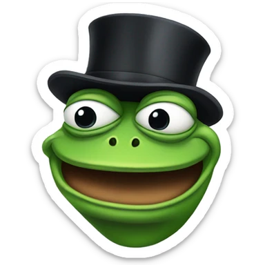 Pepe the Frog with top hat sticker