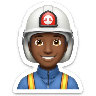 Ingeniero morocho con casco blanco sticker