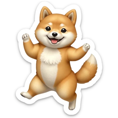 happy shiba inu dancing sticker