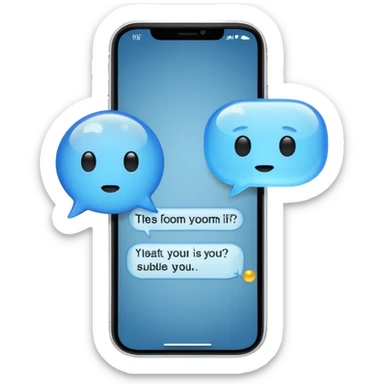 an recent iphone where we can see bubble speech on the screen sticker