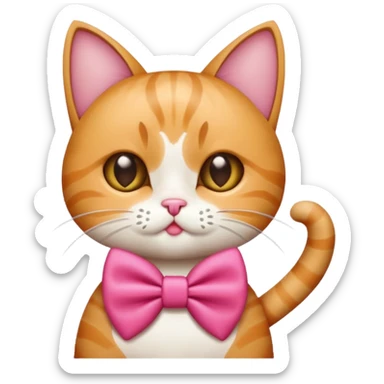 Кошечка с бантиком посылает воздушный поцелуй sticker